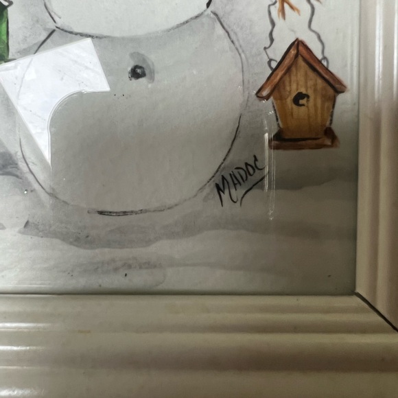 Original Watercolor by Mary Ann Dougherty, Snowman. - Picture 4 of 8